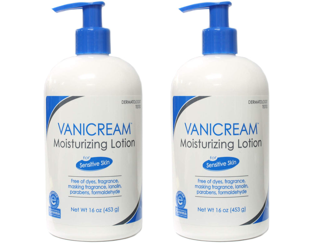 Vanicream Moisturizing Lotion two-bottle pump pack provides convenient daily hydration.