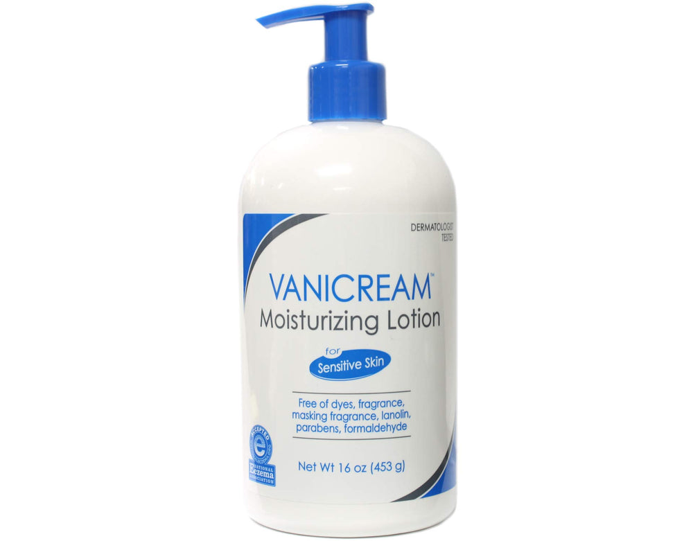 Vanicream Moisturizing Lotion close-up shows a light, fast-absorbing texture.