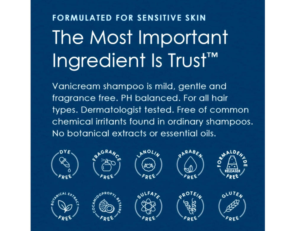 Vanicream packaging with safety icons communicates dermatologist tested claim