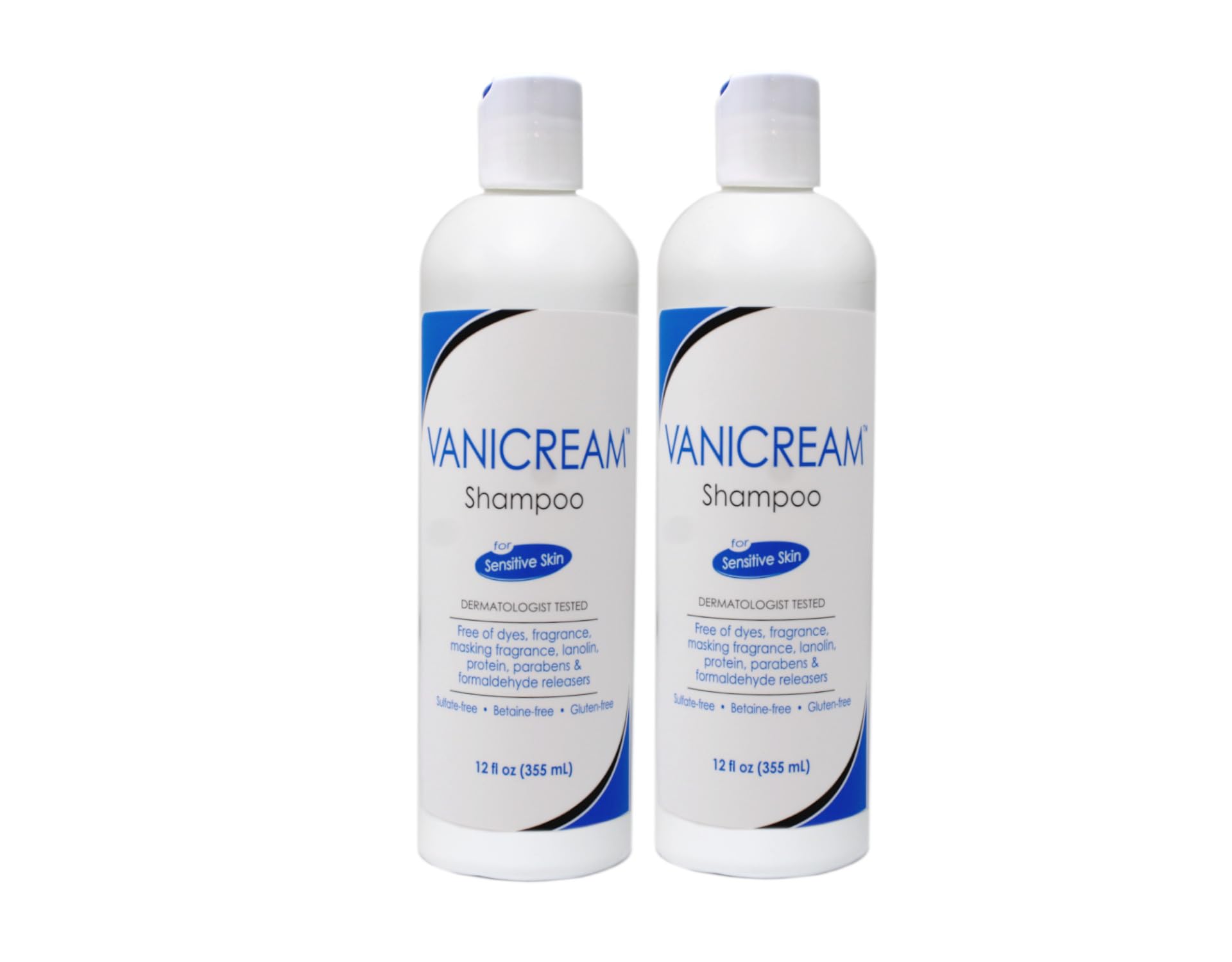 Vanicream Shampoo bottle designed for sensitive skin, fragrance-free daily cleansing.