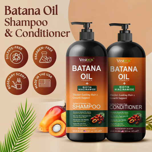 VANIDOX Batana Oil Conditioner bottle on display suggesting smoother, manageable hair