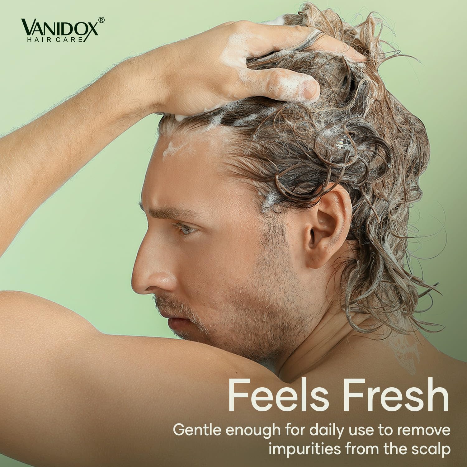 VANIDOX Biotin label signals scalp nourishment and hair strength.
