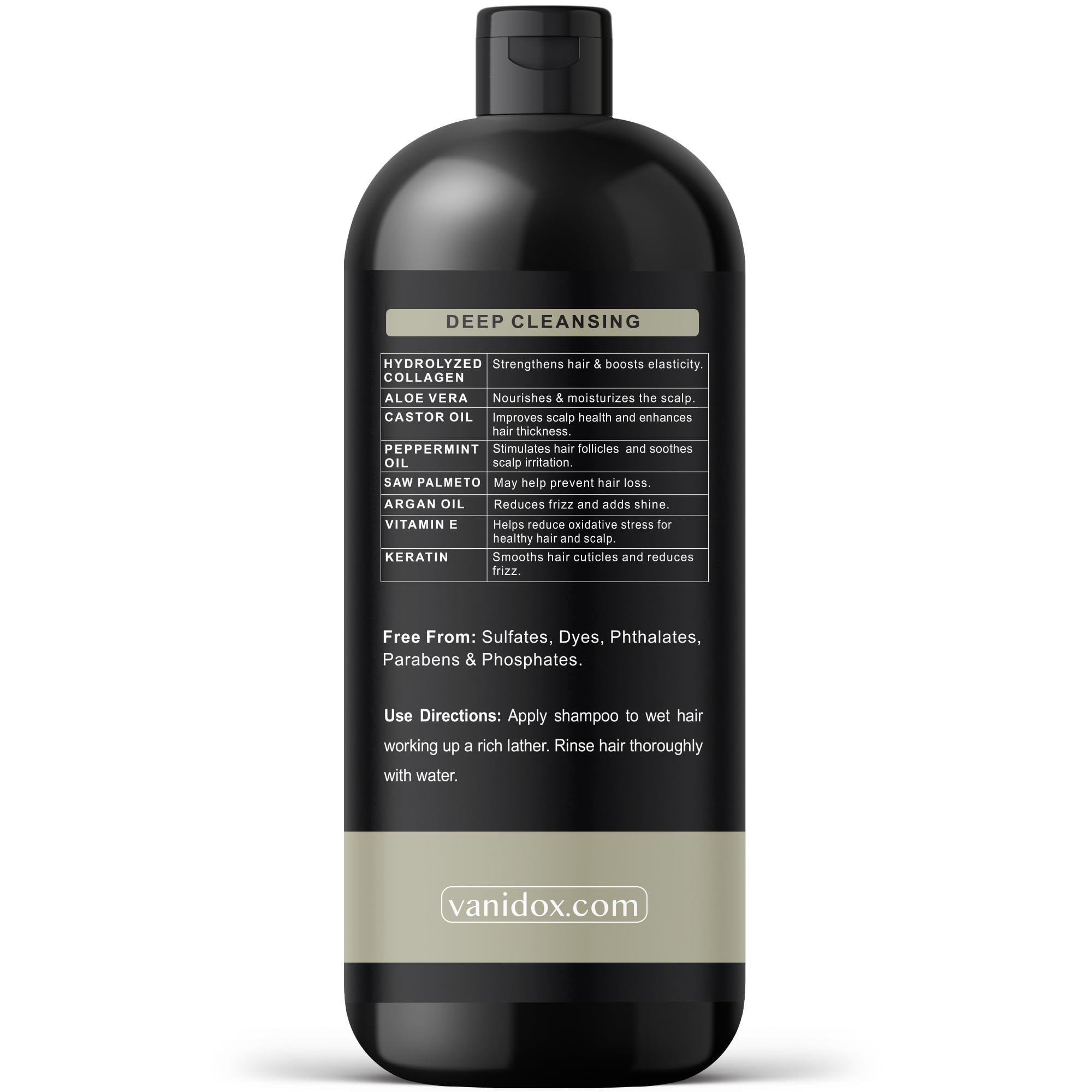 Vanidox Tea Tree Oil Shampoo suitable for all hair types.