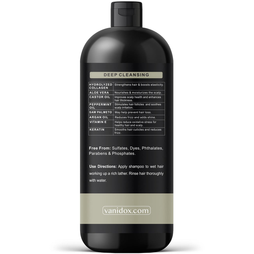 Vanidox Tea Tree Oil Shampoo suitable for all hair types.