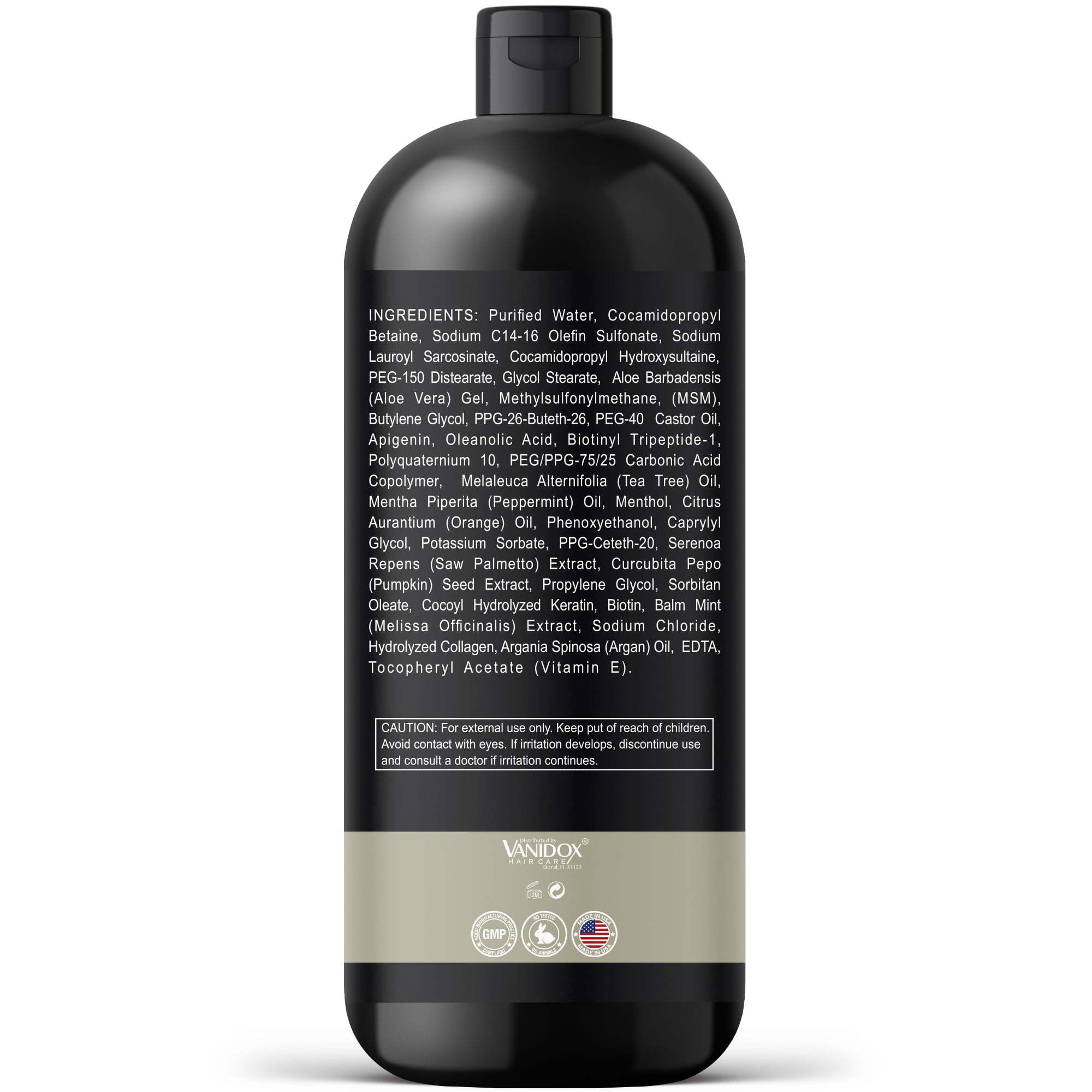Vanidox Tea Tree Oil Shampoo on shelf ready for routine.