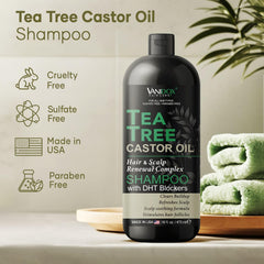 Vanidox Tea Tree Oil Shampoo pump-action bottle for controlled dispensing.