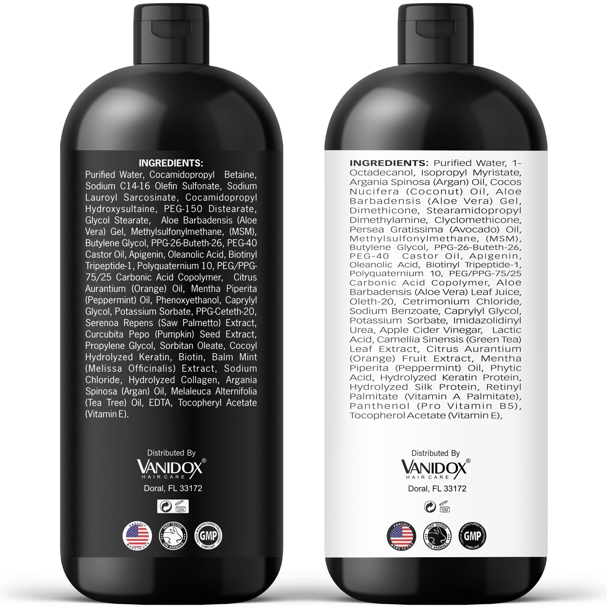 VANIDOX USA-made label close-up communicates domestic manufacturing quality.
