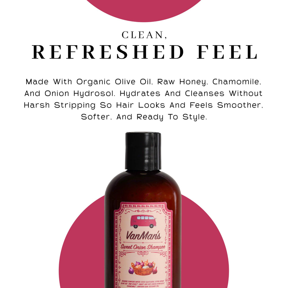 VanMan shampoo creates a rich, gentle lather for soft hair