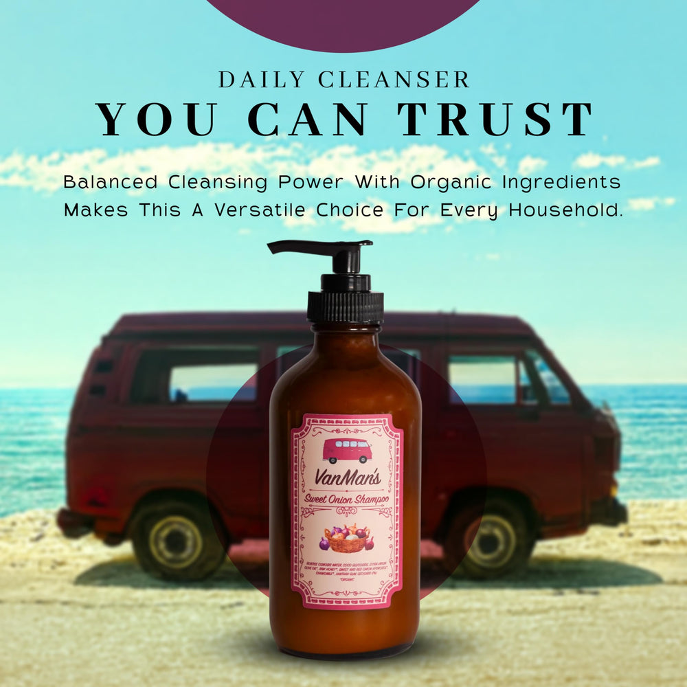 VanMan foamy lather demonstrating easy rinse and refreshed feel.