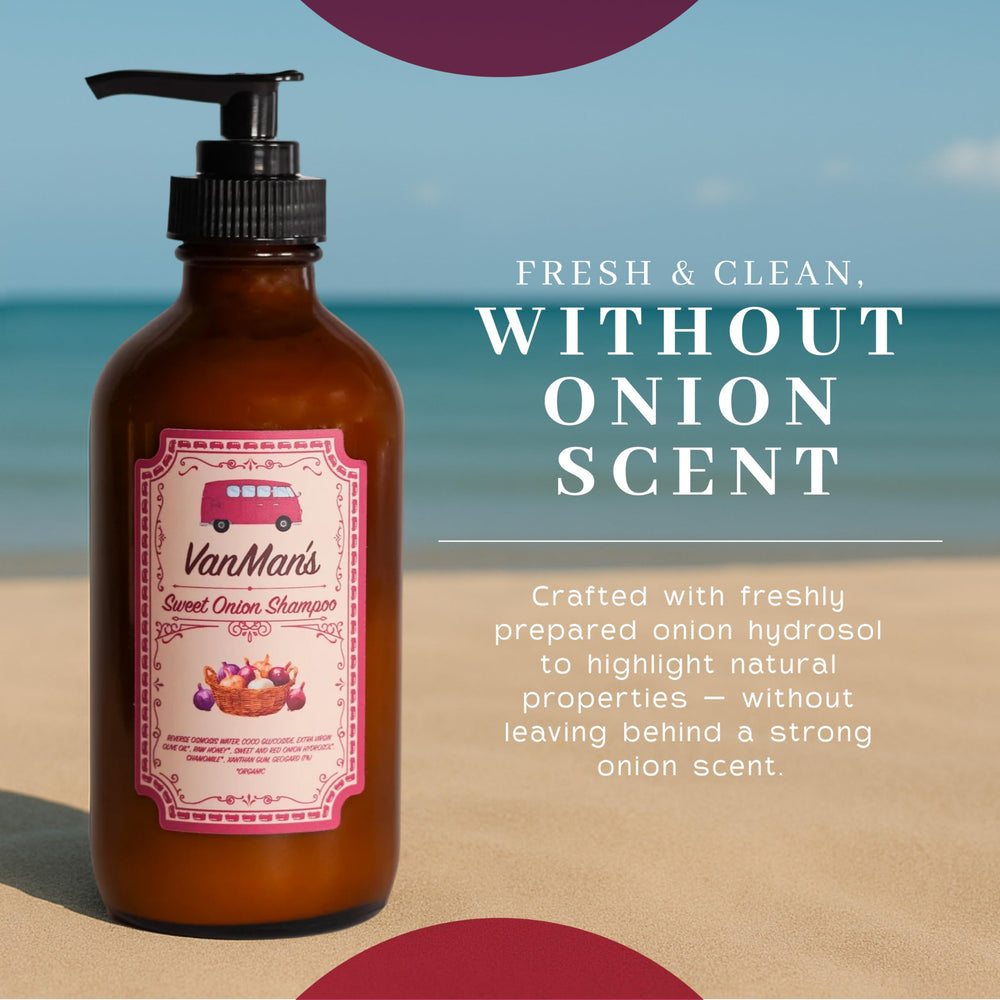 VanMan hydrosol image highlighting sweet and red onion nourishment.