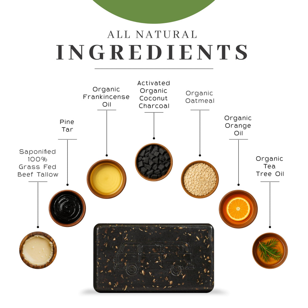 The VanMan soap bar closeup lather reveals creamy bubbles for face and body