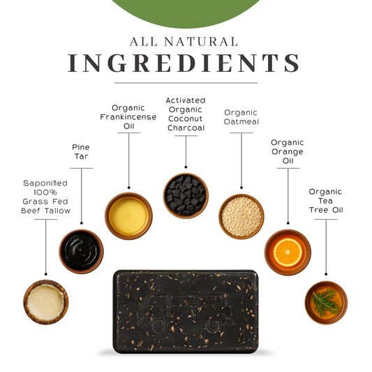 The VanMan soap bar closeup lather reveals creamy bubbles for face and body