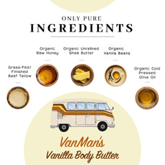 Close-up of creamy vanilla tallow texture in Vanman's butter.