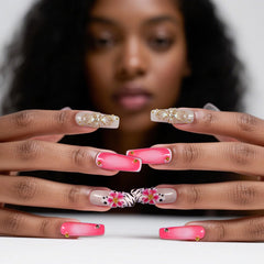 Vanpaga nails featuring 3D floral art for texture and impact.