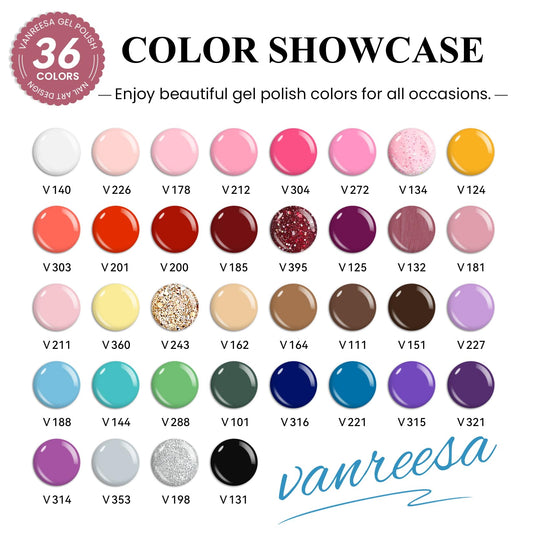 VANREESA 36-color gel nail polish range for versatile looks.