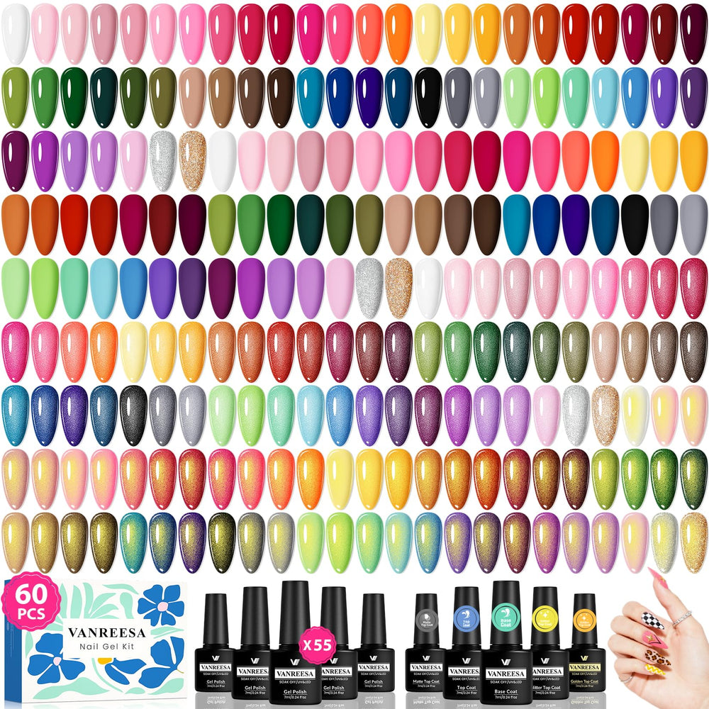 Vanreesa 60-pcs gel nail polish set shown for versatile home manicures