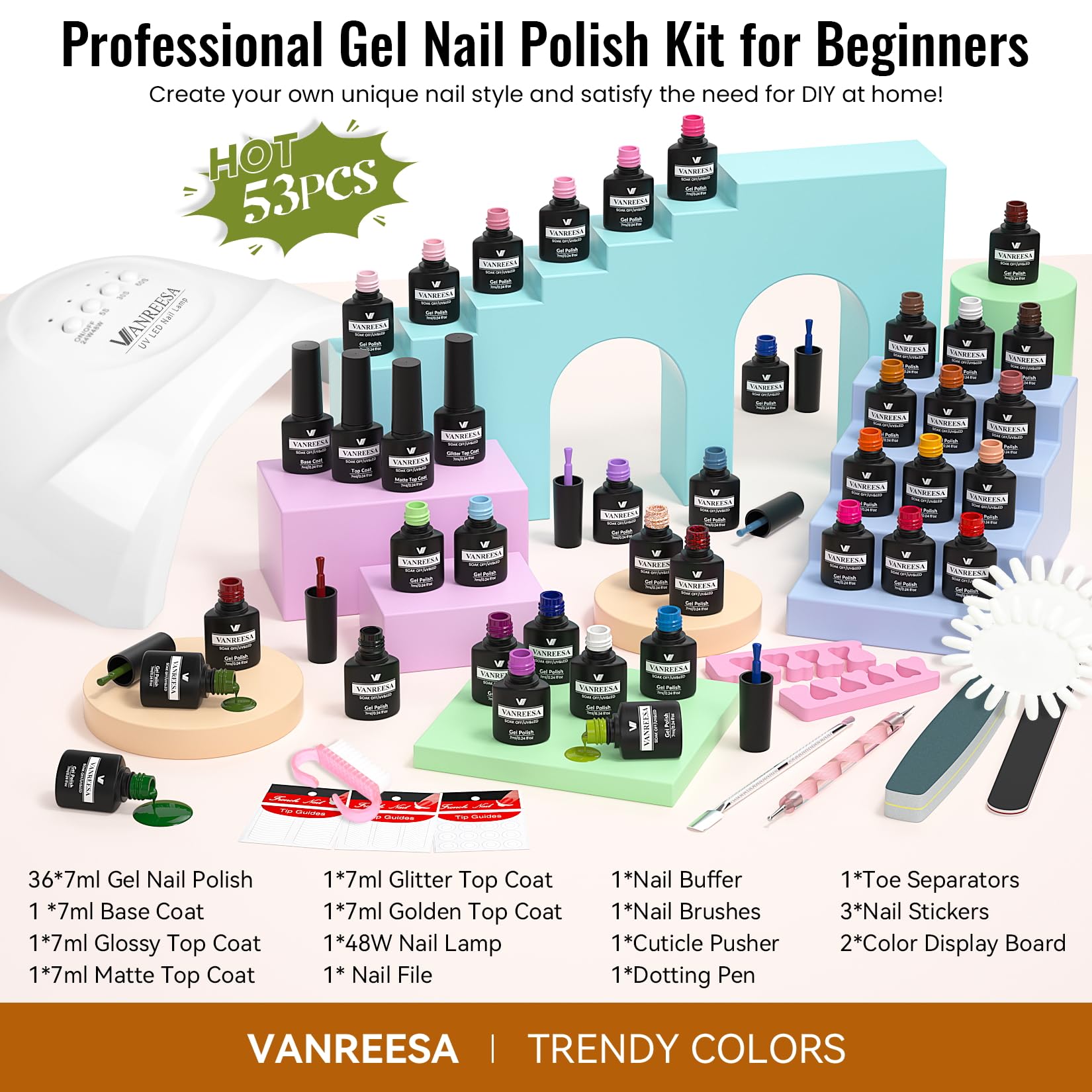 VANREESA color swatch board helps pick shades quickly and accurately
