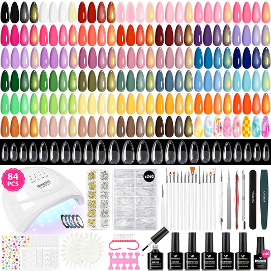 VANREESA gel nail kit front display with colors and lamp for at-home manicures