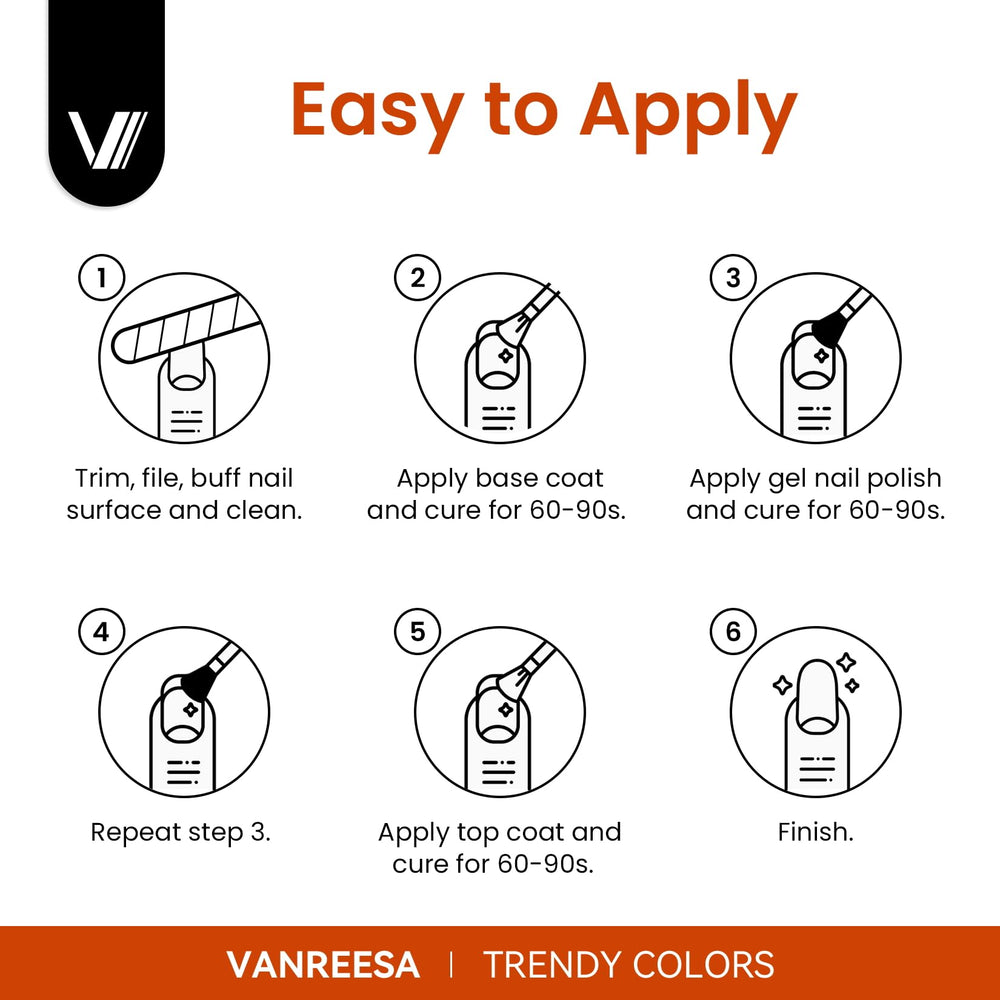 Instruction card and lamp-cure tips from VANREESA for best results