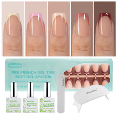 Vansiho French gel tips with rough surface for strong adhesion