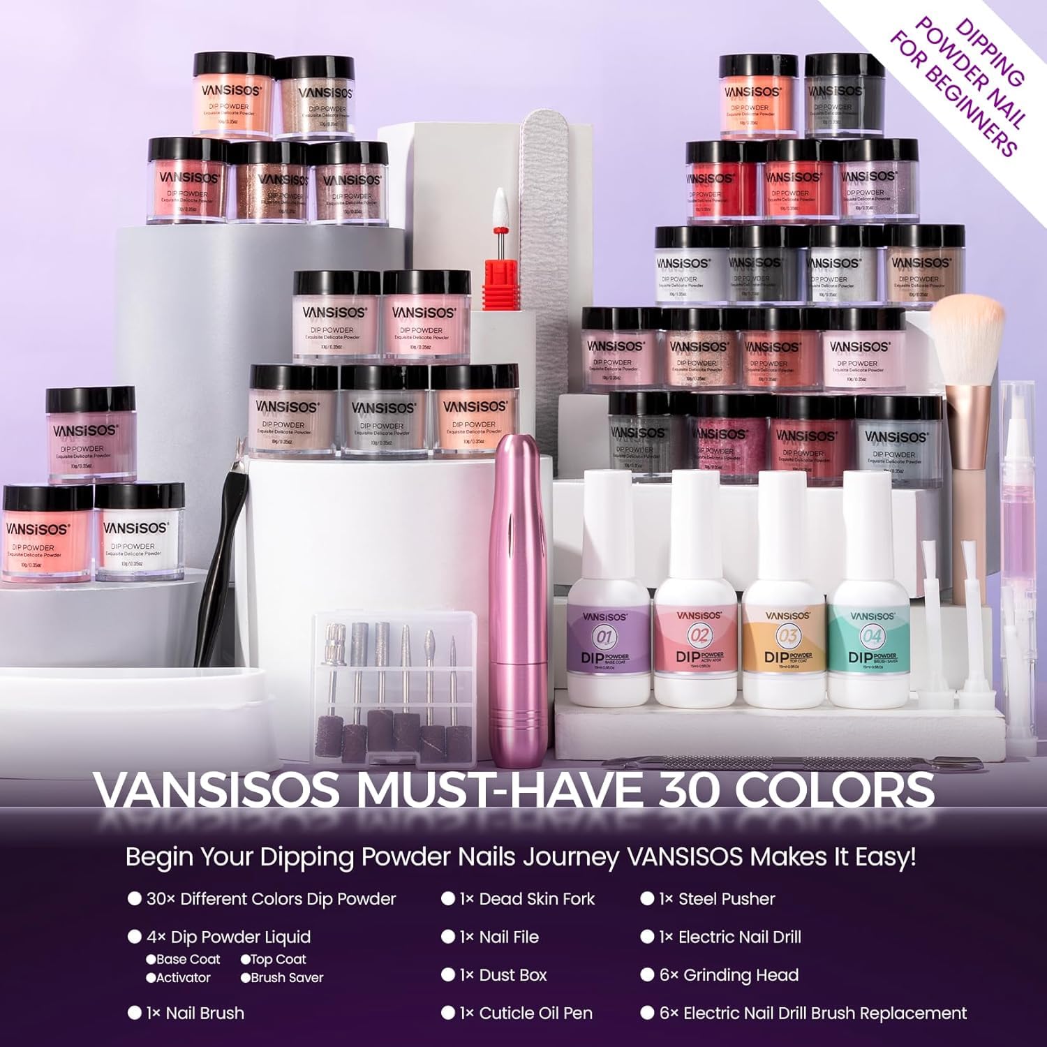 VANSISOS base coat bottle provides a smooth foundation for long-lasting wear.