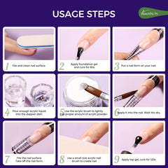 VANSISOS basic acrylic nail tools arranged for at-home use