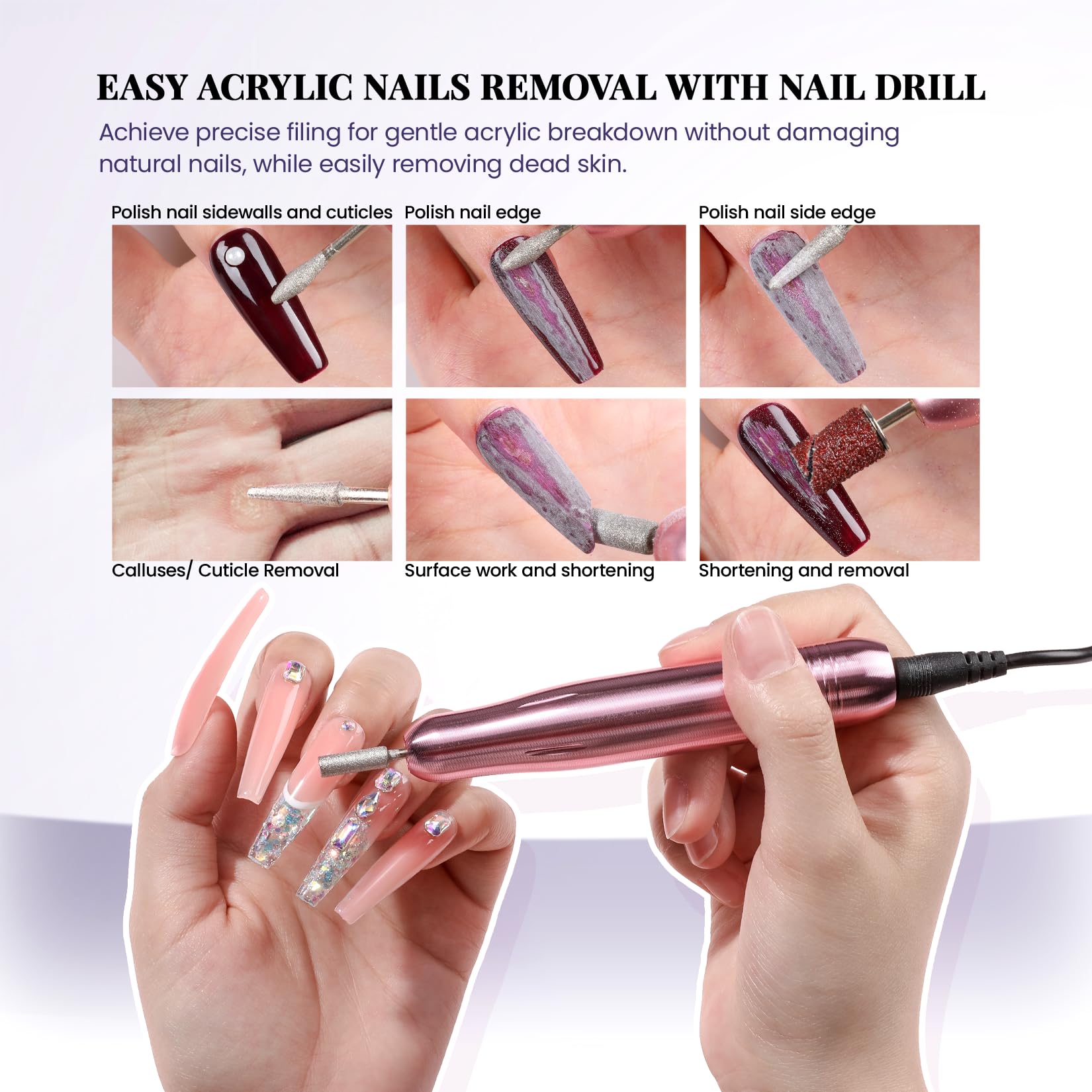 VANSISOS nail drill beginner-friendly tool for precise shaping and prep.