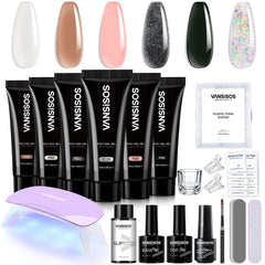 VANSISOS Poly Gel Kit with six colors for easy at-home extensions