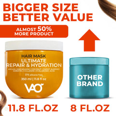 VAO Deep Conditioning Hair Mask hair strand view suggests smoother, more manageable hair.