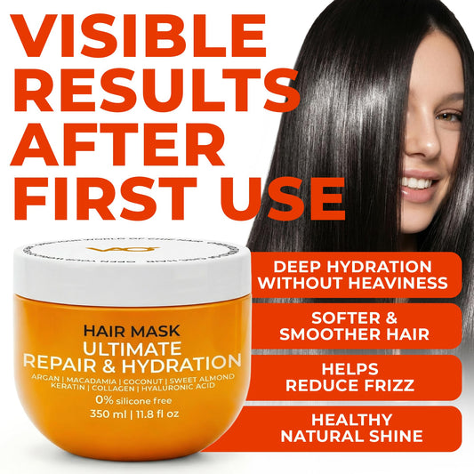 VAO Deep Conditioning Hair Mask jar closeup highlights rich hydration for dry strands.