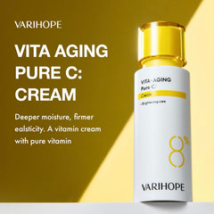 VARIHOPE Vita-Aging Pure C Cream texture close-up for smooth, even application.