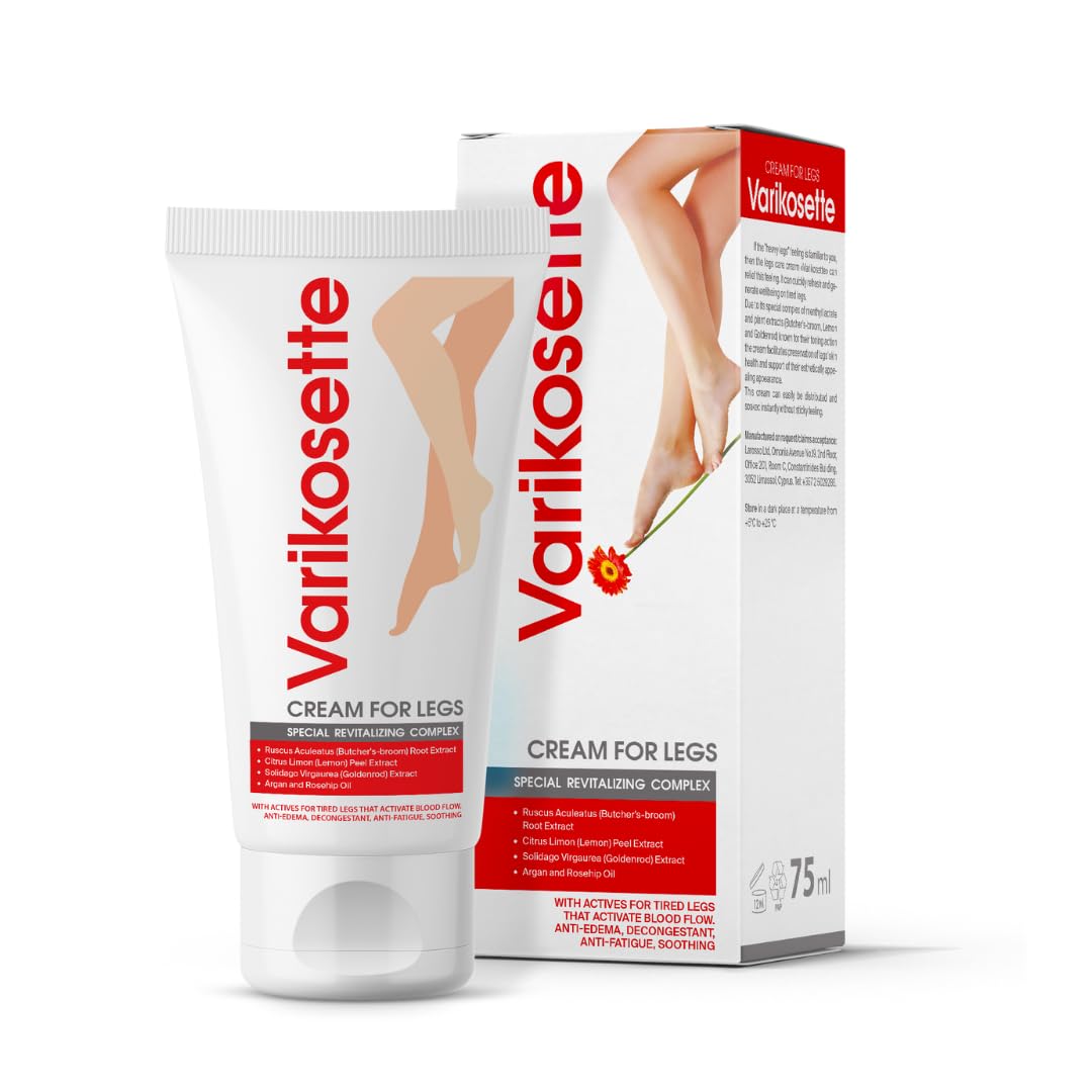 Close-up of Varikosette cream texture showing lightweight, refreshing formula.