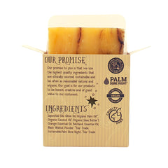Varina Burnt Orange Patchouli soap closeup highlights handmade cold-process craft