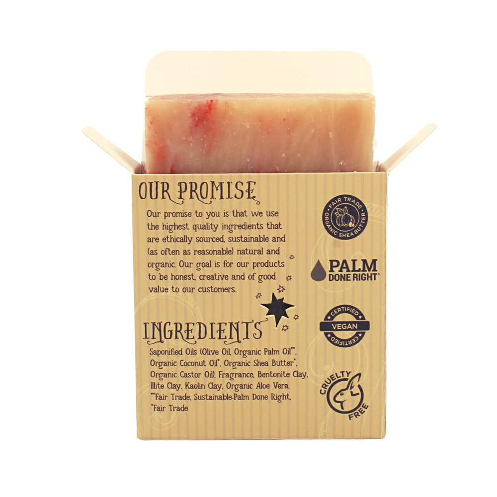 Varina Cherry Almond Aloe Bar Soap Lather forms a rich, refreshing cleansing foam.