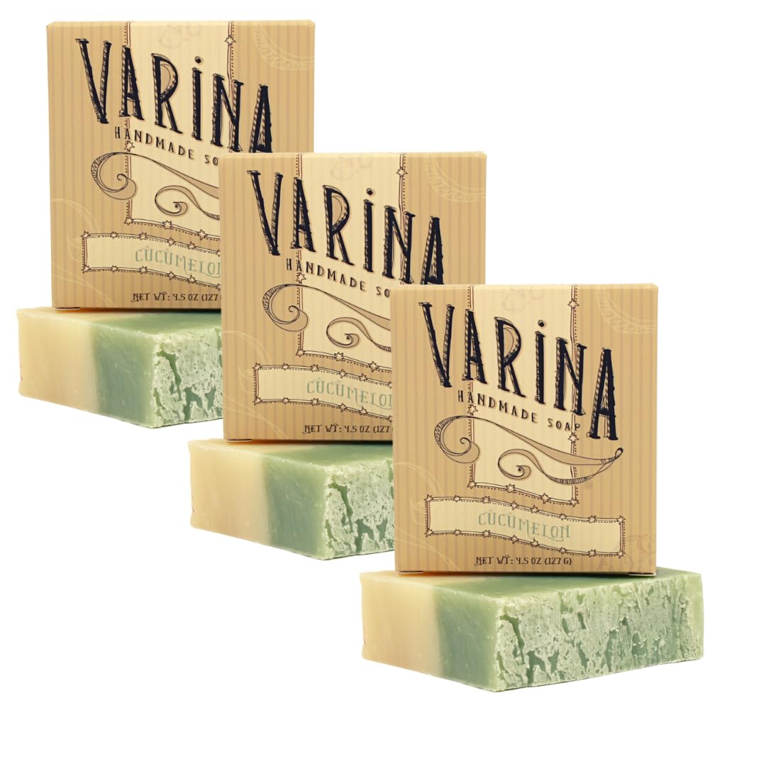 Varina Cucumelon Bar Soap pack display for daily cleansing