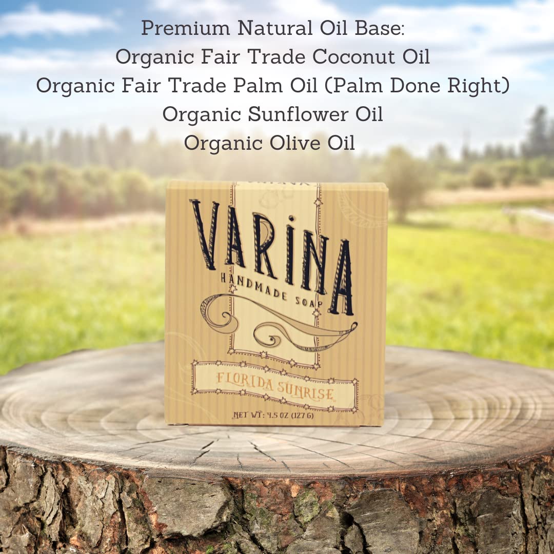 Varina Florida Sunrise Bar Soap daily-use image conveys refreshed skin after wash