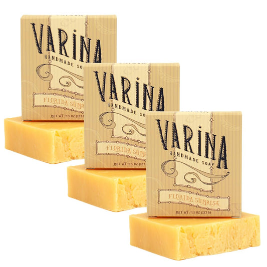 Varina Florida Sunrise Bar Soap pack shot for gentle cleansing and sensitive skin