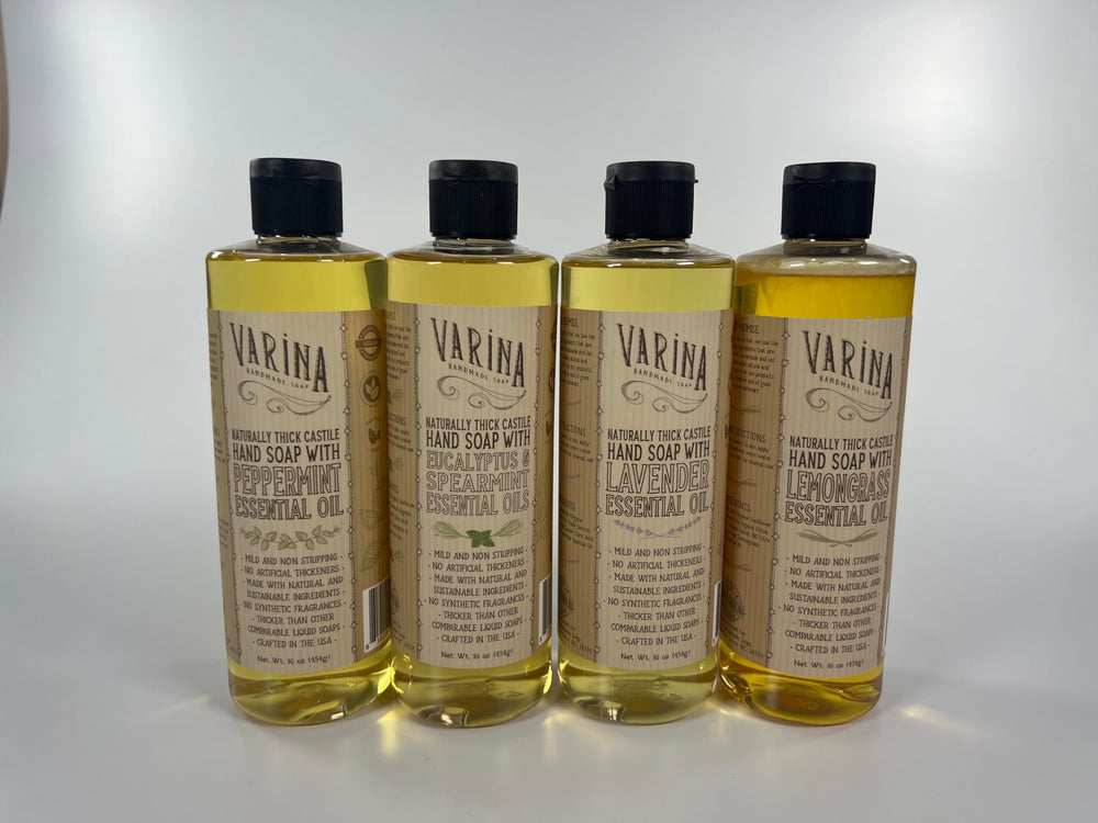 Varina lavender castile soap bottle with calming aroma for gentle cleansing