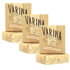Varina Organic Eucalyptus Hemp Tea Tree Soap hero image for sensitive skin cleansing.