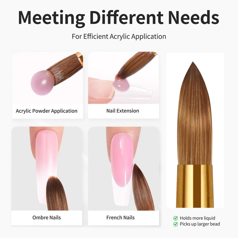 varnishea Kolinsky brush size 16 enables controlled, detailed nail art work