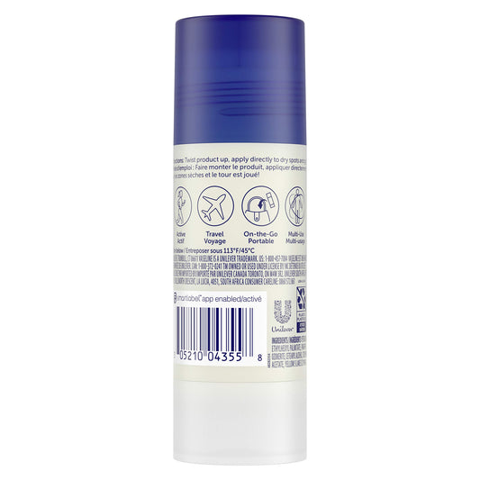 Vaseline balm-stick applied to hands for quick, mess-free moisture.