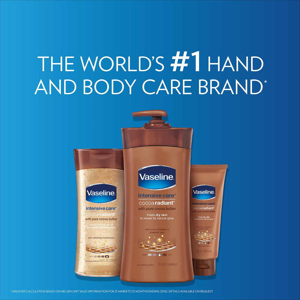 Vaseline Cocoa Radiant texture close-up showing rich moisture.