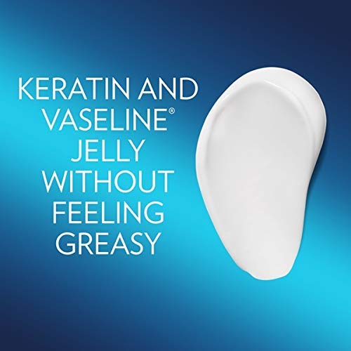 Close-up of creamy texture on skin highlights fast-absorbing, non-greasy feel.