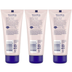 Vaseline hands cream nourishing cuticles and deeply moisturizing dry skin.