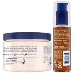 Vaseline Illuminate Me body oil bottle with copper shimmer for luminous glow.