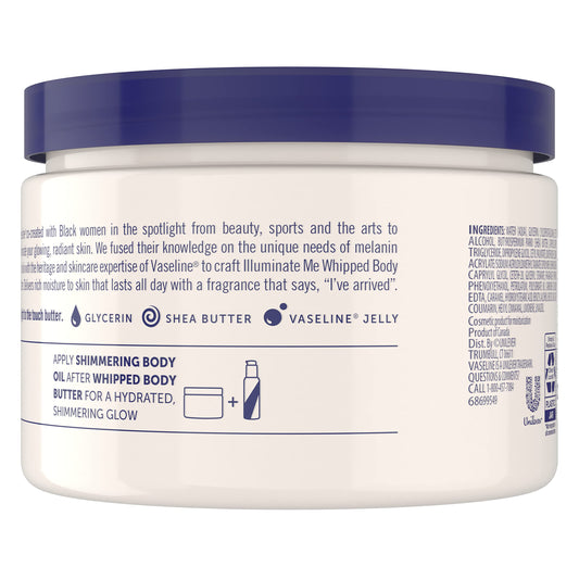 Vaseline Illuminate Me texture closeup reveals creamy, airy consistency that melts into skin