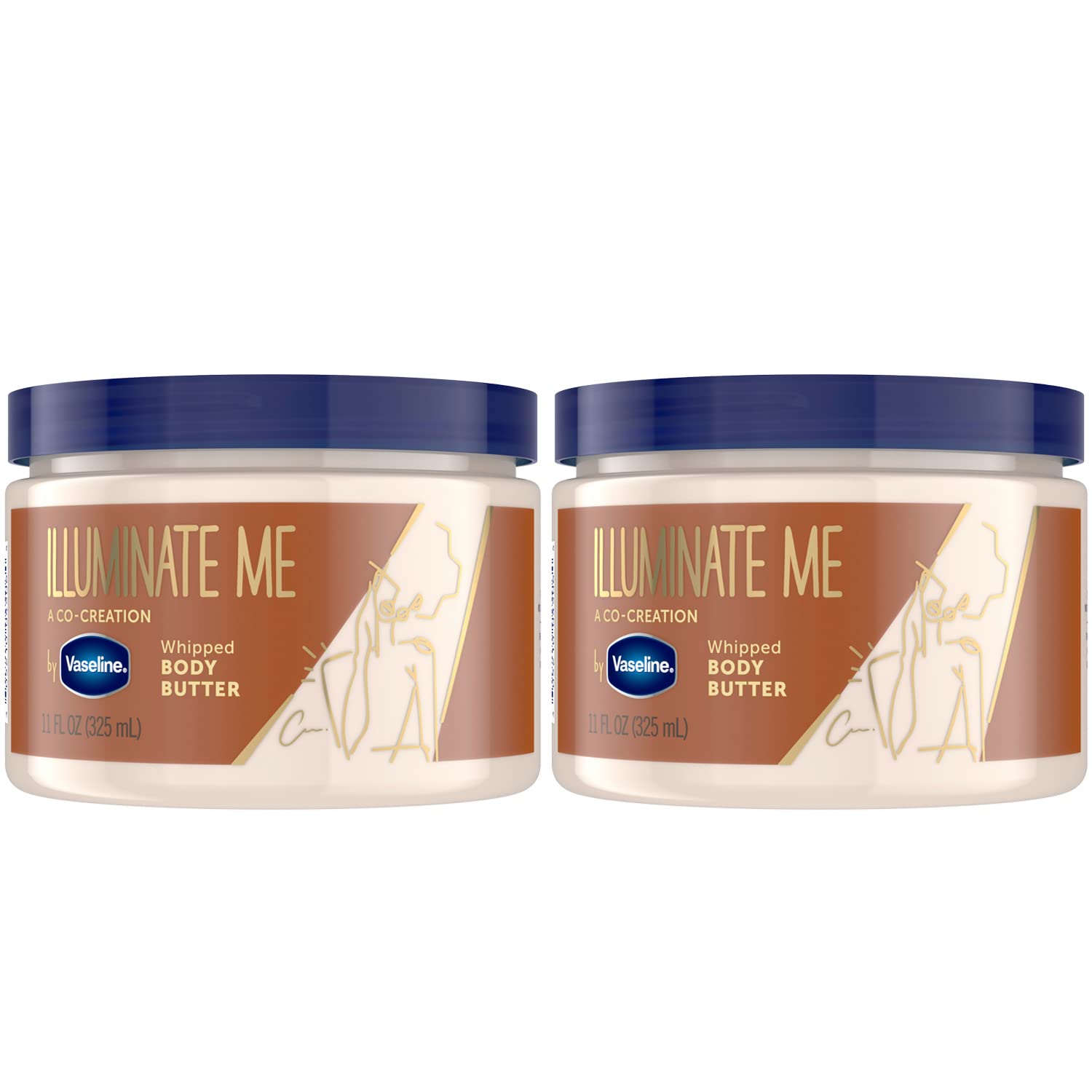 Vaseline Illuminate Me whipped butter pack overview shows a lightweight moisturizer for luminous skin