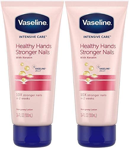 Two-pack setup of Vaseline Intensive Care Hand Cream for easy swapping at home or travel.