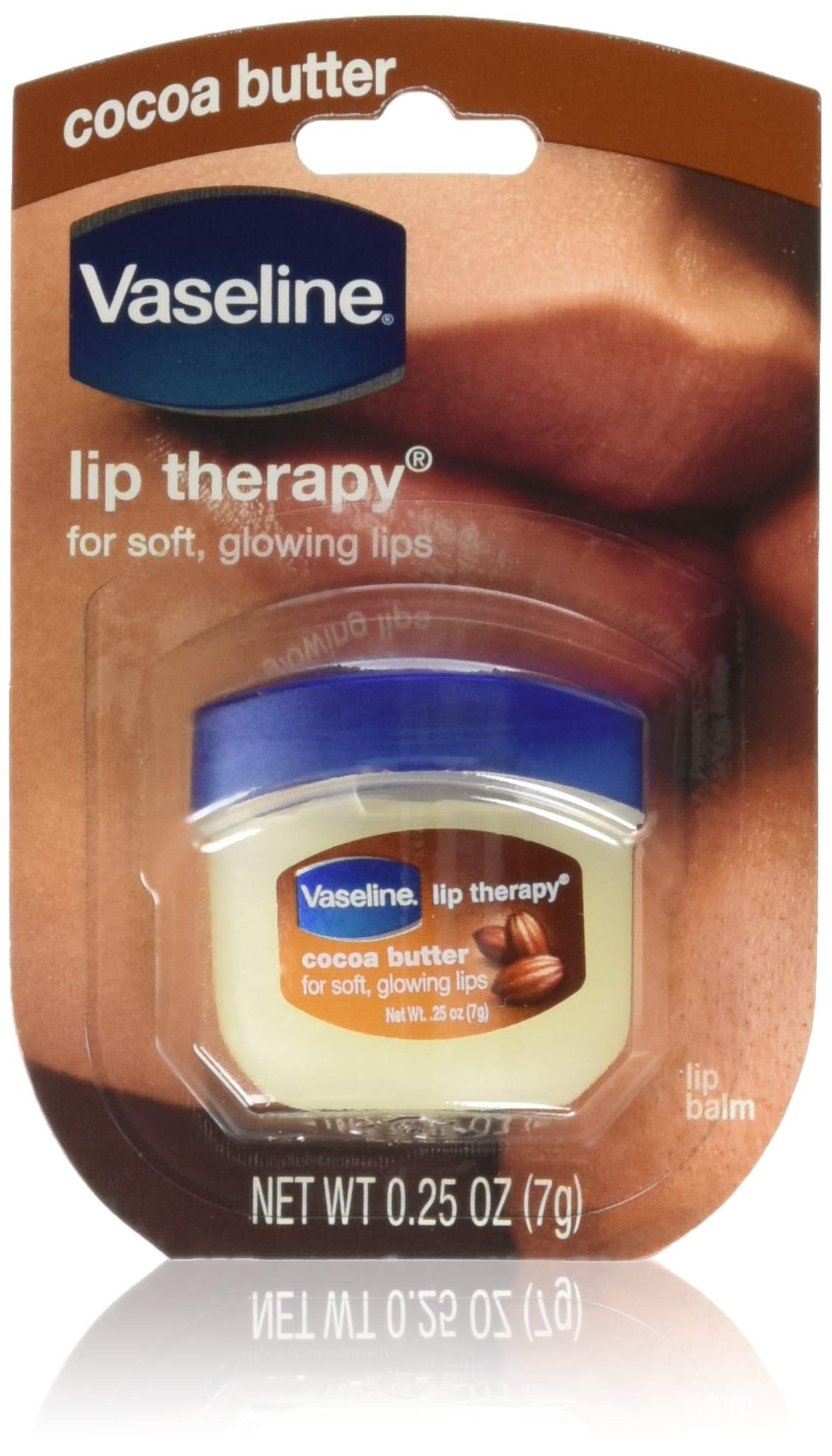 Vaseline Lip Therapy Cocoa Butter five-pack front view showing each tube
