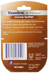 Closeup of Vaseline Lip Therapy Cocoa Butter tubes in the pack